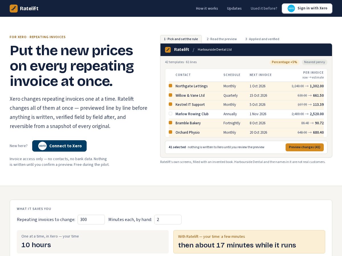 Landing-page snapshot of ratelift.app