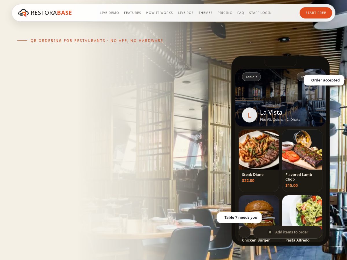 Landing-page snapshot of restorabase.com