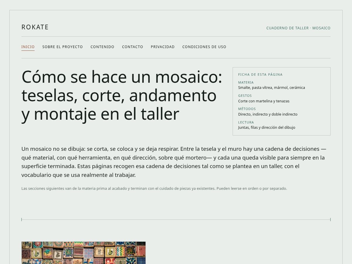 Landing-page snapshot of rokate.world