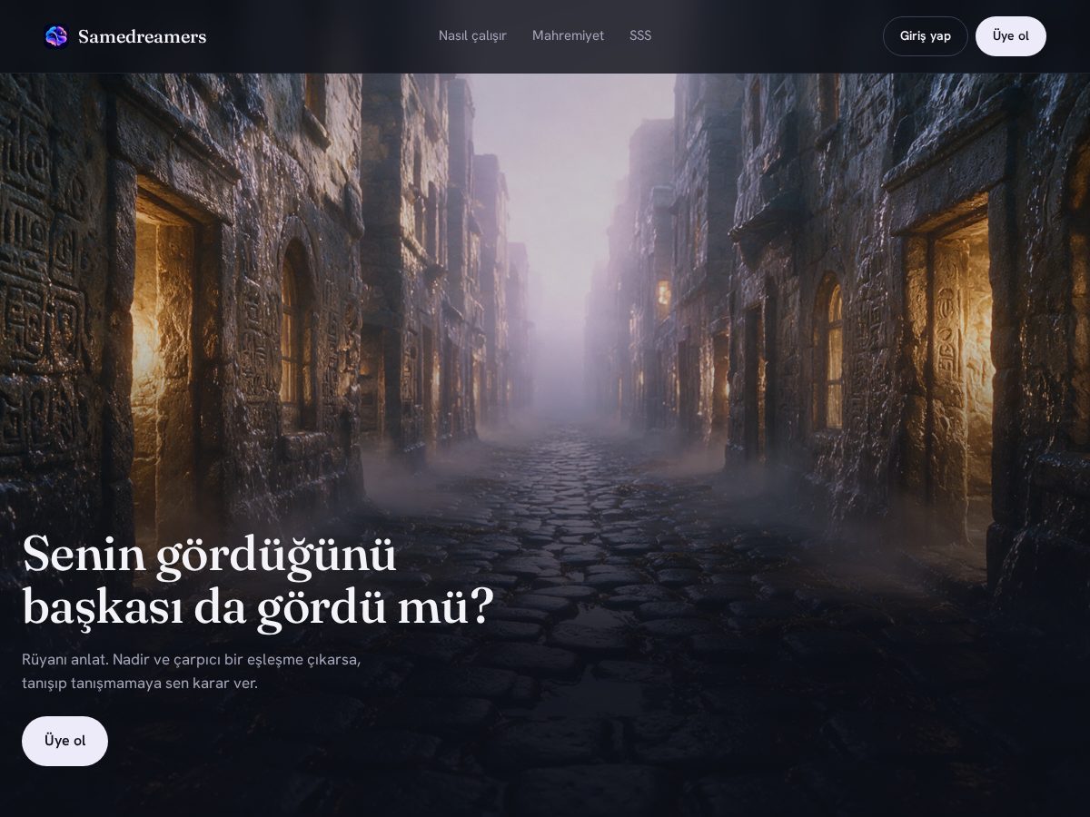 Landing-page snapshot of samedreamers.com