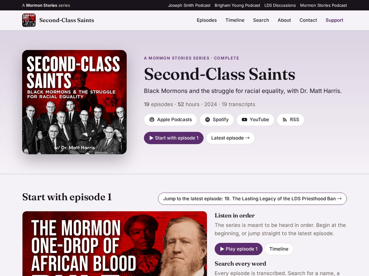 Landing-page snapshot of secondclasssaints.net