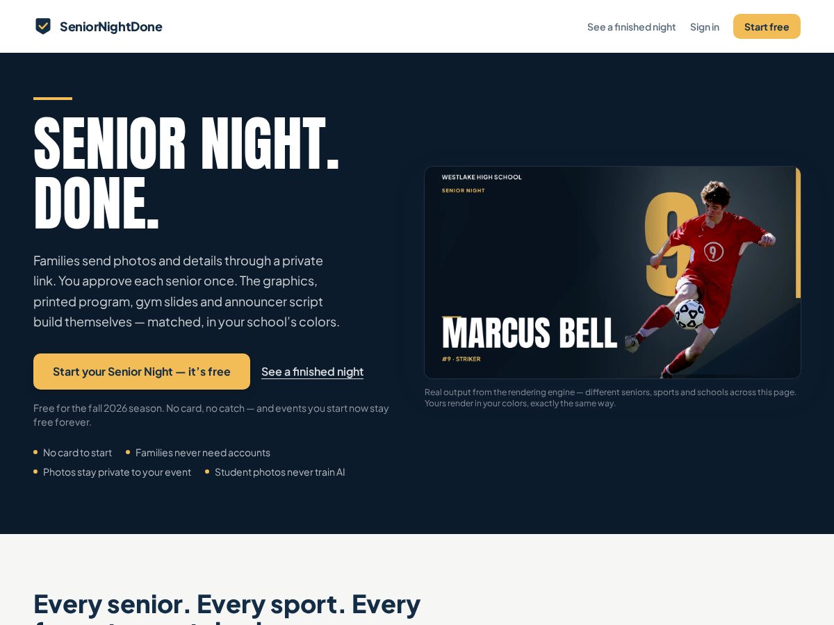 Landing-page snapshot of seniornightdone.com
