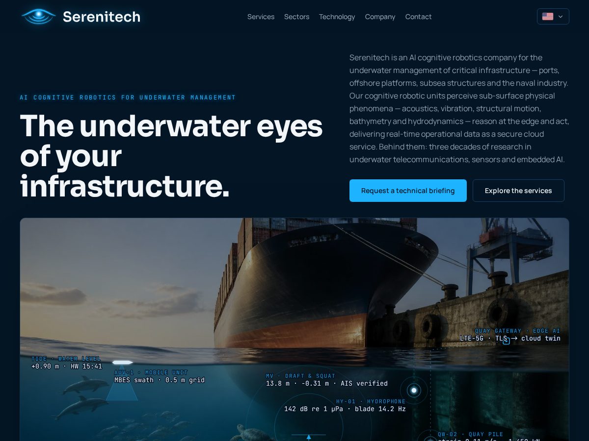 Landing-page snapshot of serenitech.global
