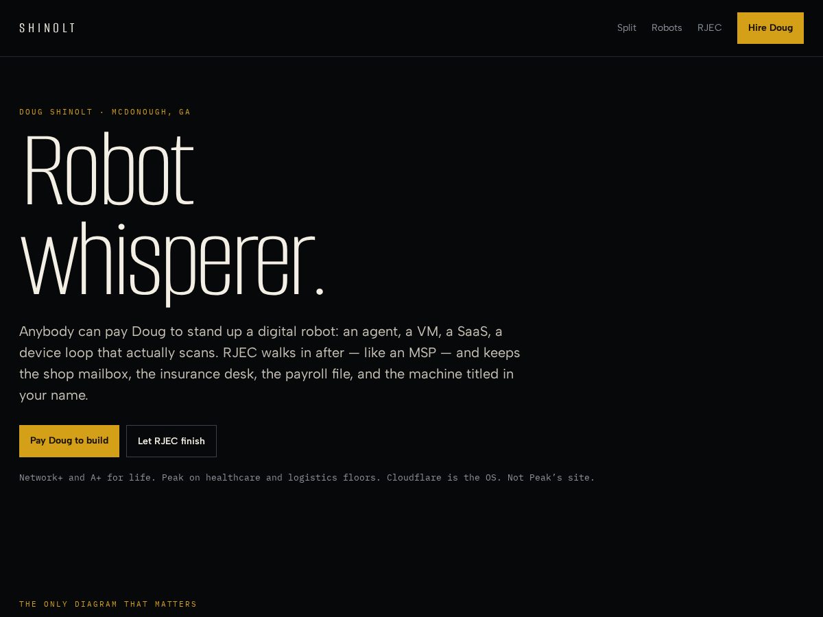 Landing-page snapshot of shinolt.tech