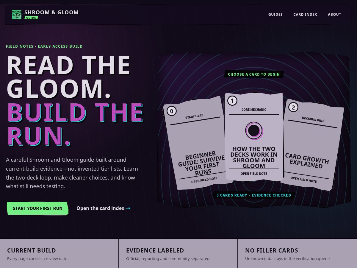 Landing-page snapshot of shroomandgloomguide.com