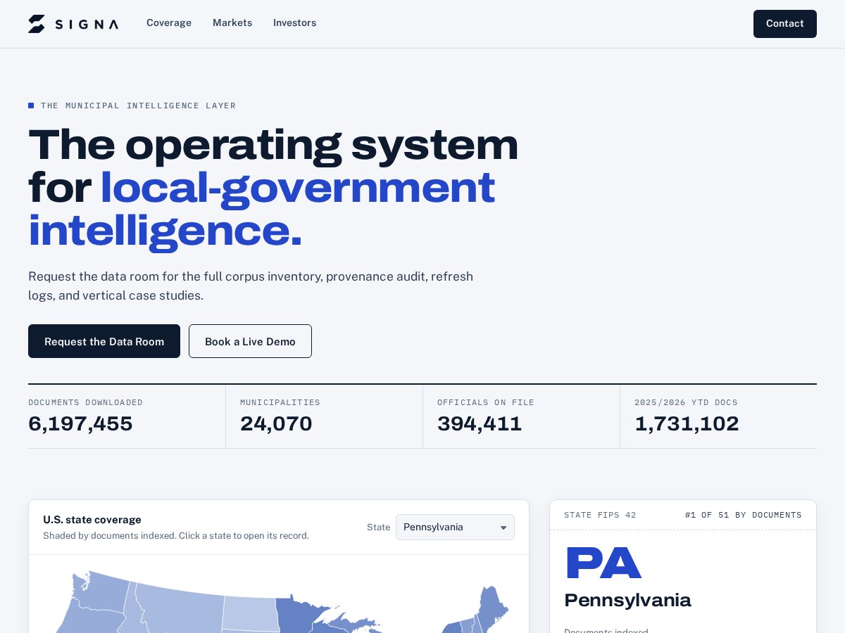 Landing-page snapshot of signadata.org