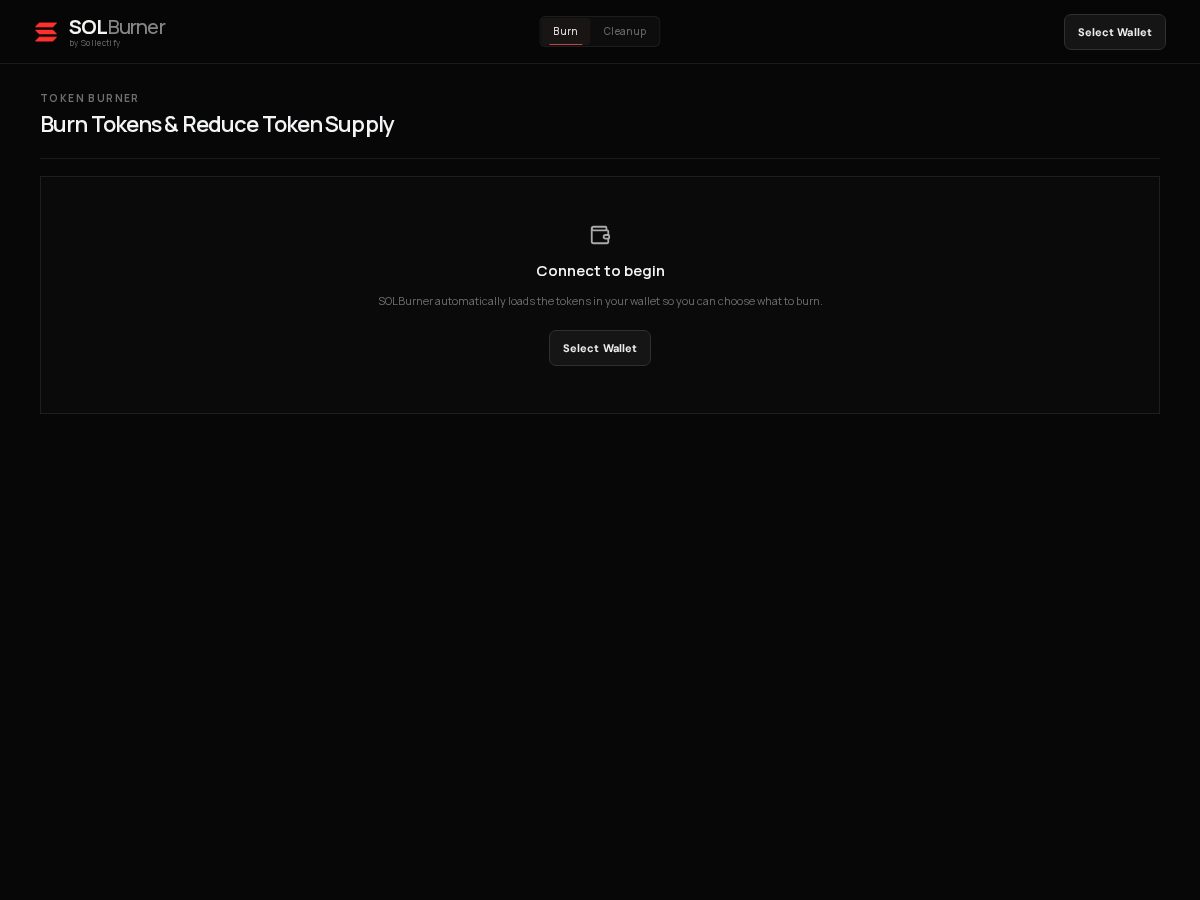 Landing-page snapshot of solburner.org