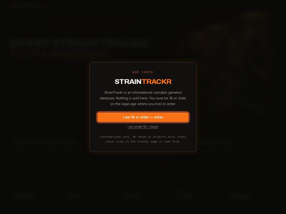 Landing-page snapshot of straintrackr.com