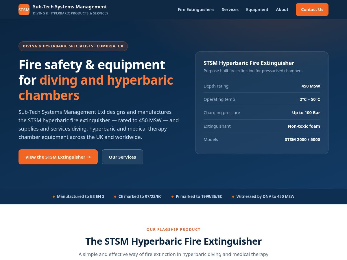 Landing-page snapshot of subtechsystemsmanagement.com