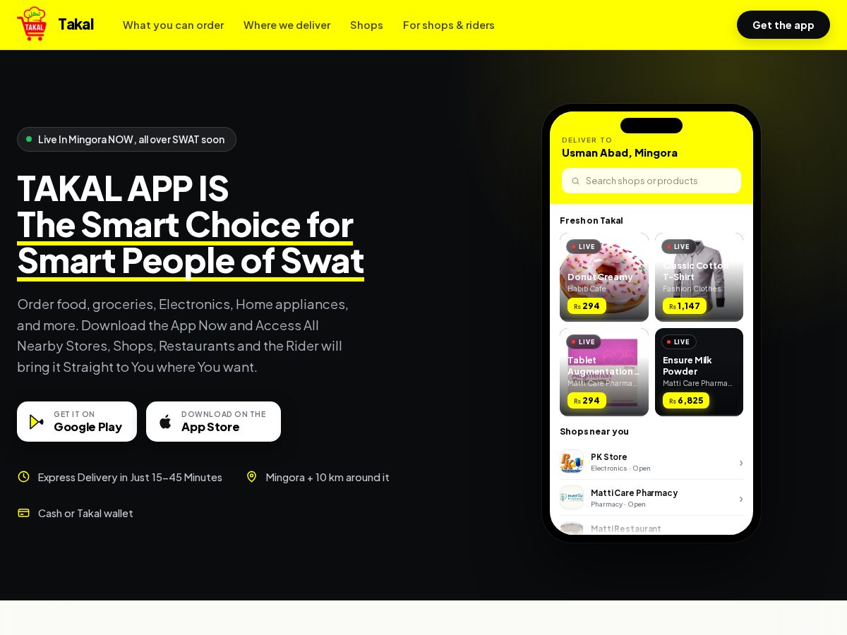 Landing-page snapshot of takalapp.com