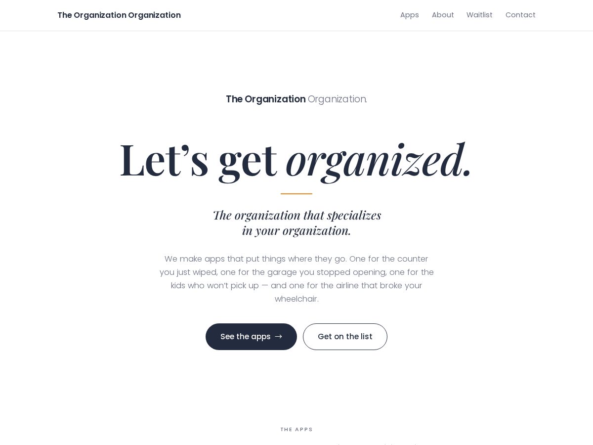 Landing-page snapshot of theorgorg.com
