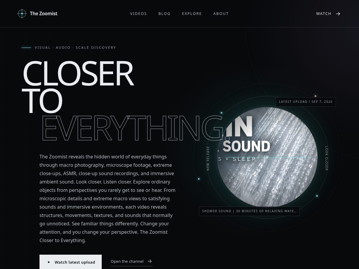 Landing-page snapshot of thezoomist.com