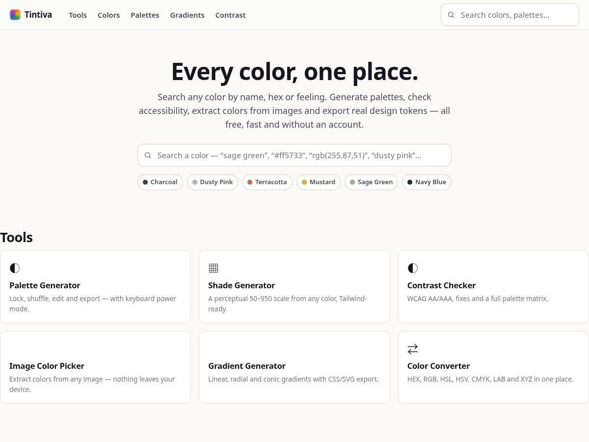 Landing-page snapshot of tintiva.com