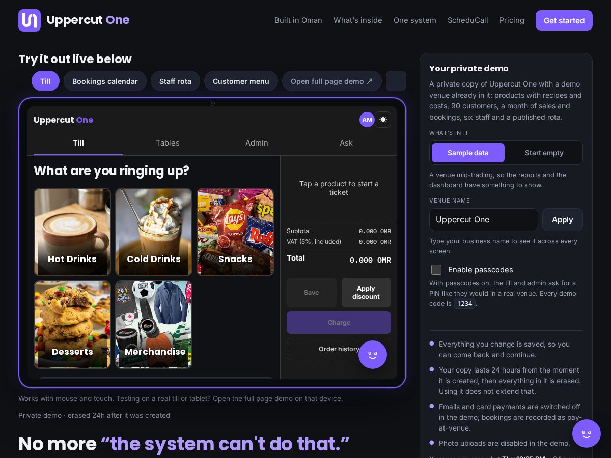 Landing-page snapshot of uppercutone.com
