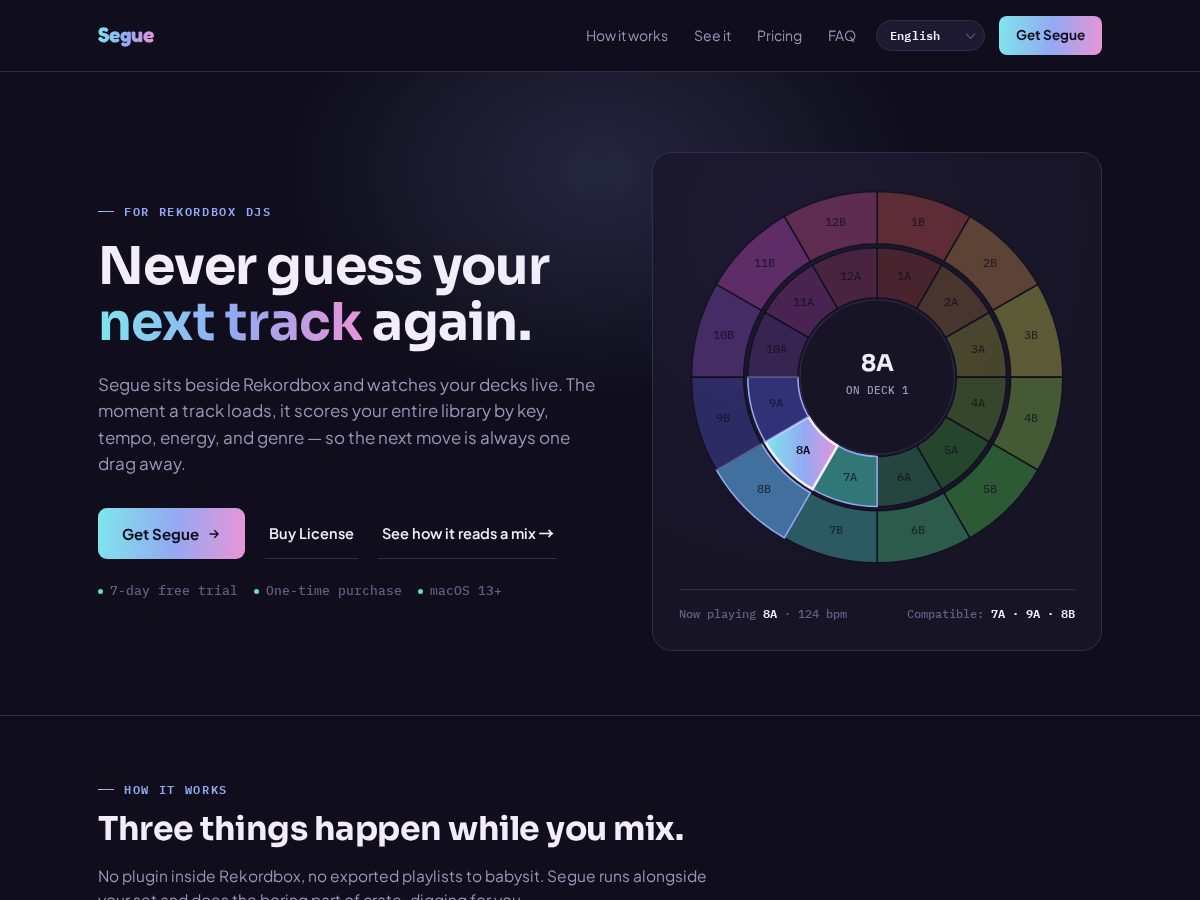Landing-page snapshot of usesegue.com