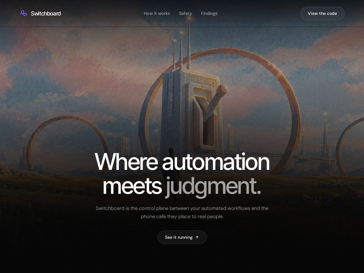 Landing-page snapshot of useswitchboard.online