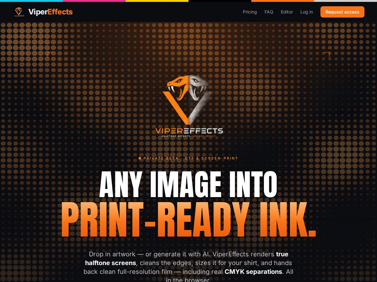 Landing-page snapshot of viperprintandcut.com