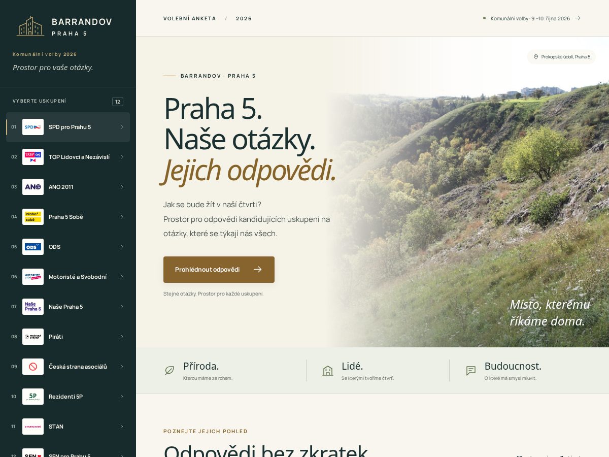 Landing-page snapshot of volbybarrandov.online