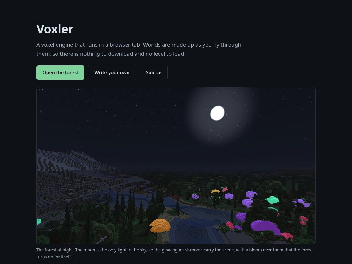 Landing-page snapshot of voxler.dev