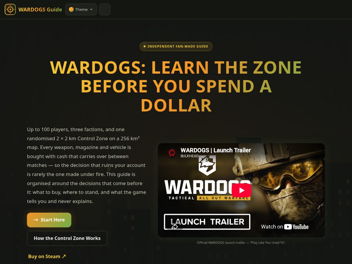 Landing-page snapshot of wardogsguide.live