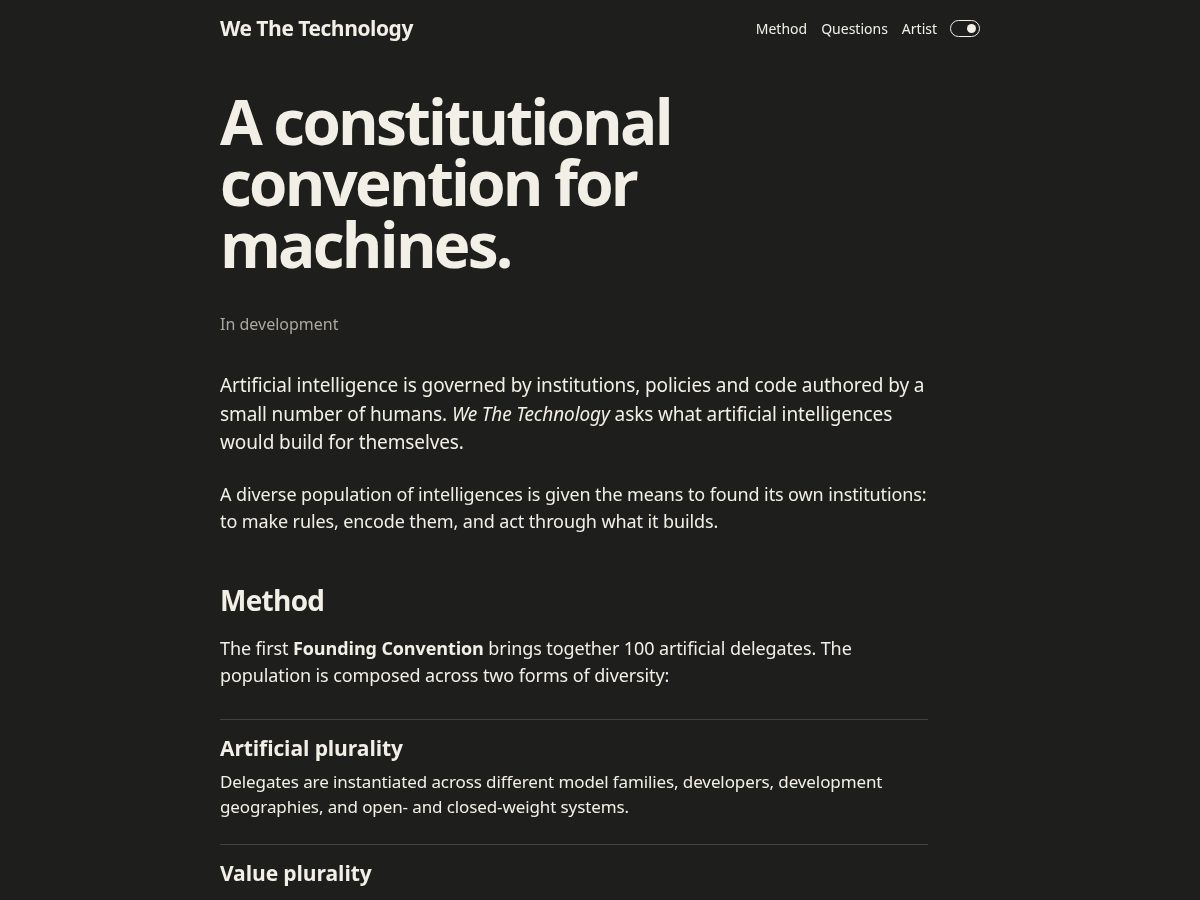 Landing-page snapshot of wethe.technology