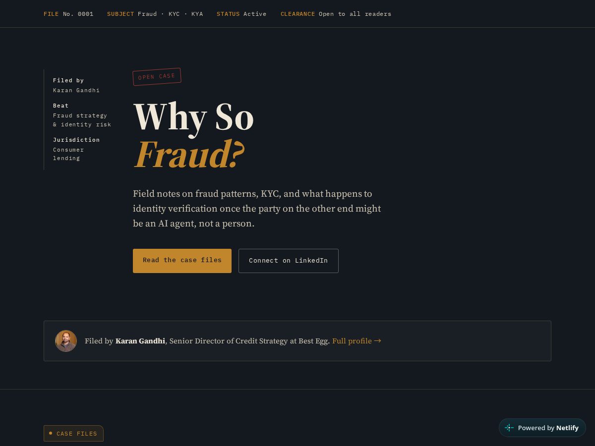 Landing-page snapshot of whysofraud.com