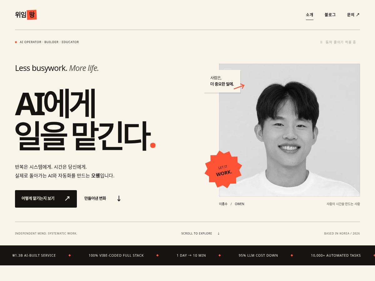 Landing-page snapshot of wiimwang.com