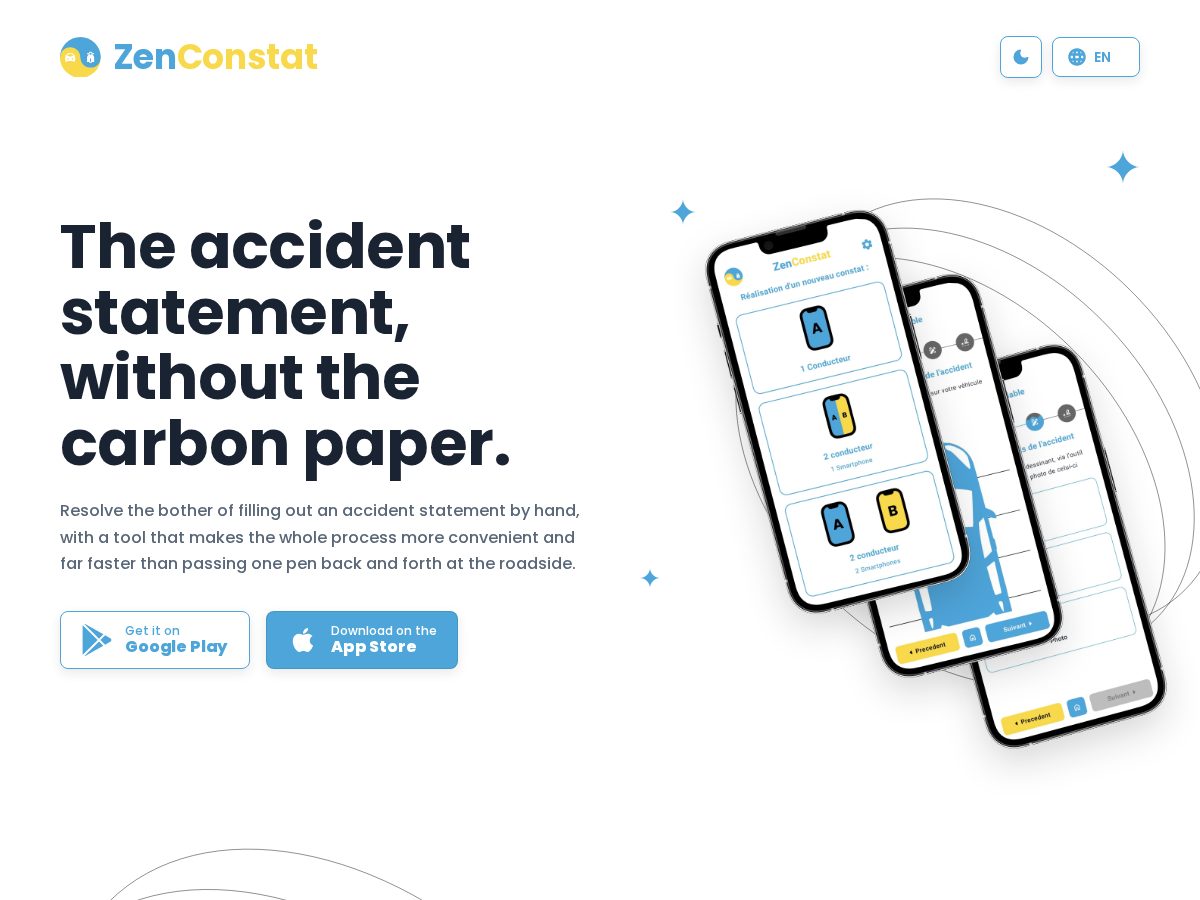 Landing-page snapshot of zenconstat.com