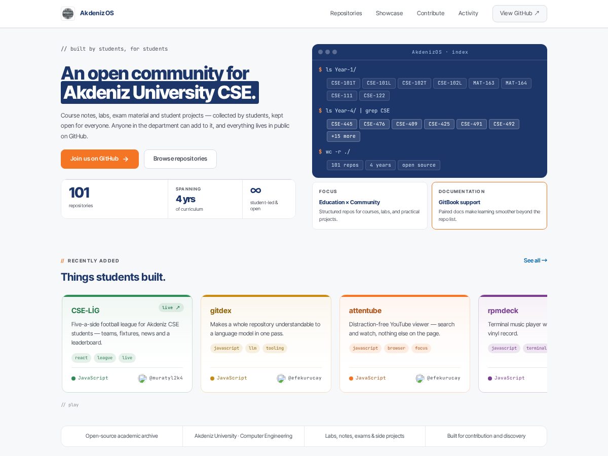 Landing-page snapshot of akdenizos.org