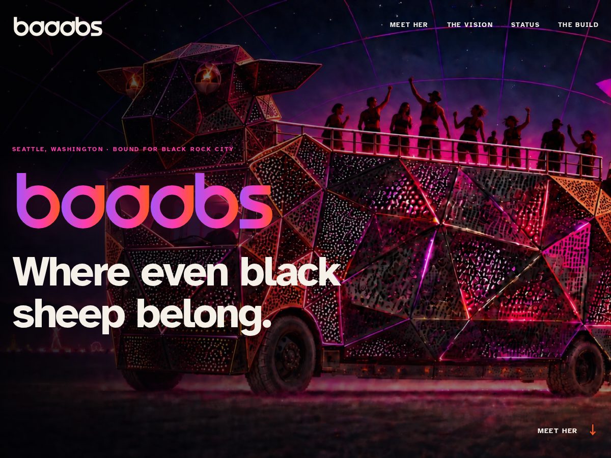 Landing-page snapshot of baaabs.org