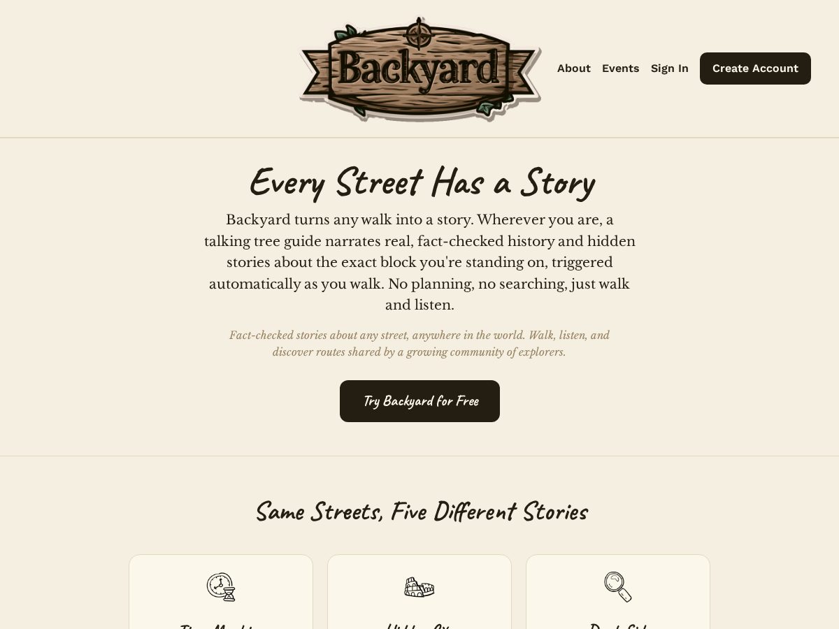 Landing-page snapshot of backyardexplorer.org