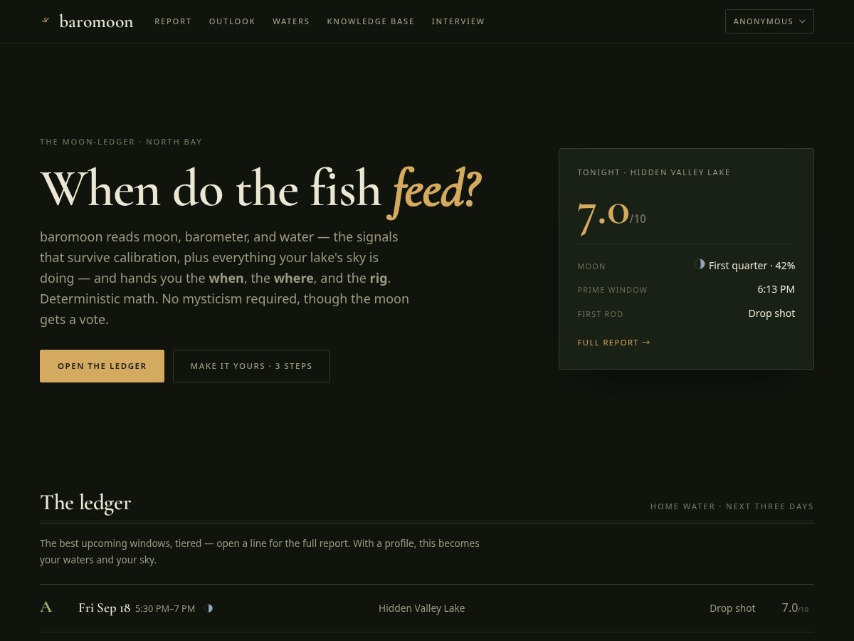 Landing-page snapshot of baromoon.com