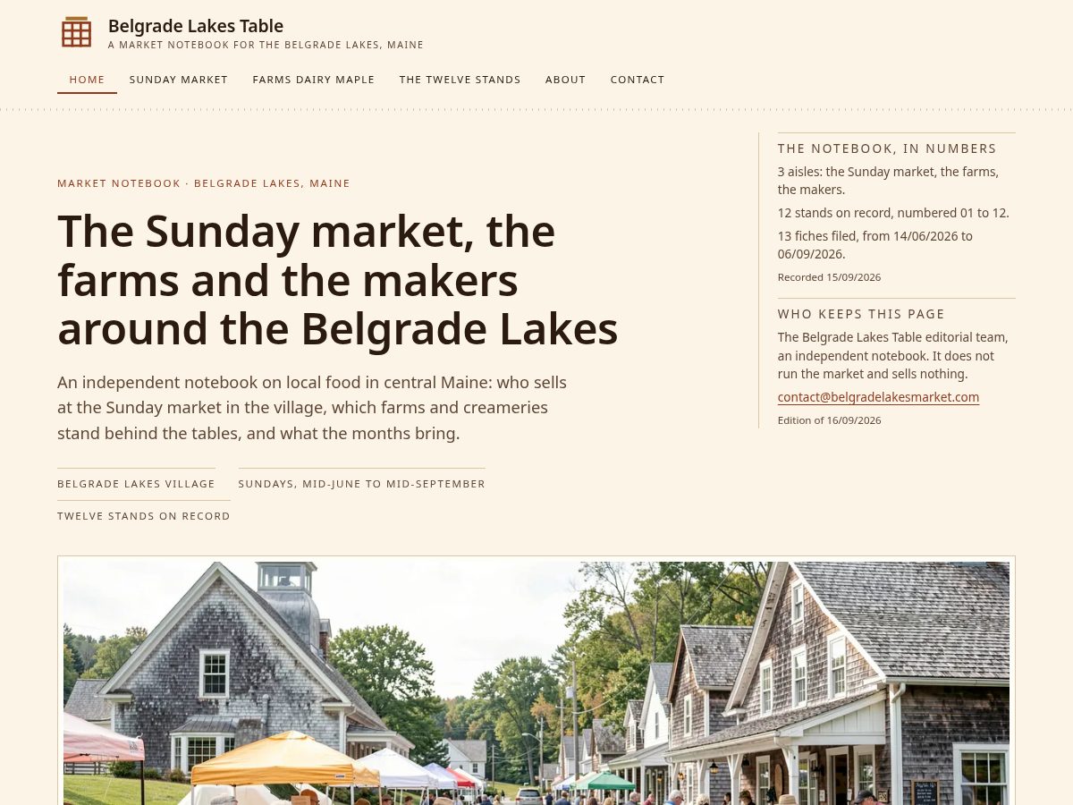 Landing-page snapshot of belgradelakesmarket.com