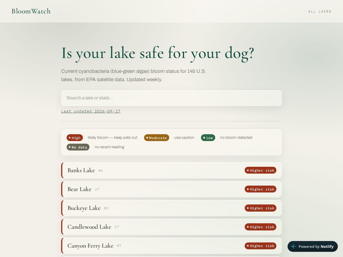 Landing-page snapshot of bloomwatchbytenebroso.com