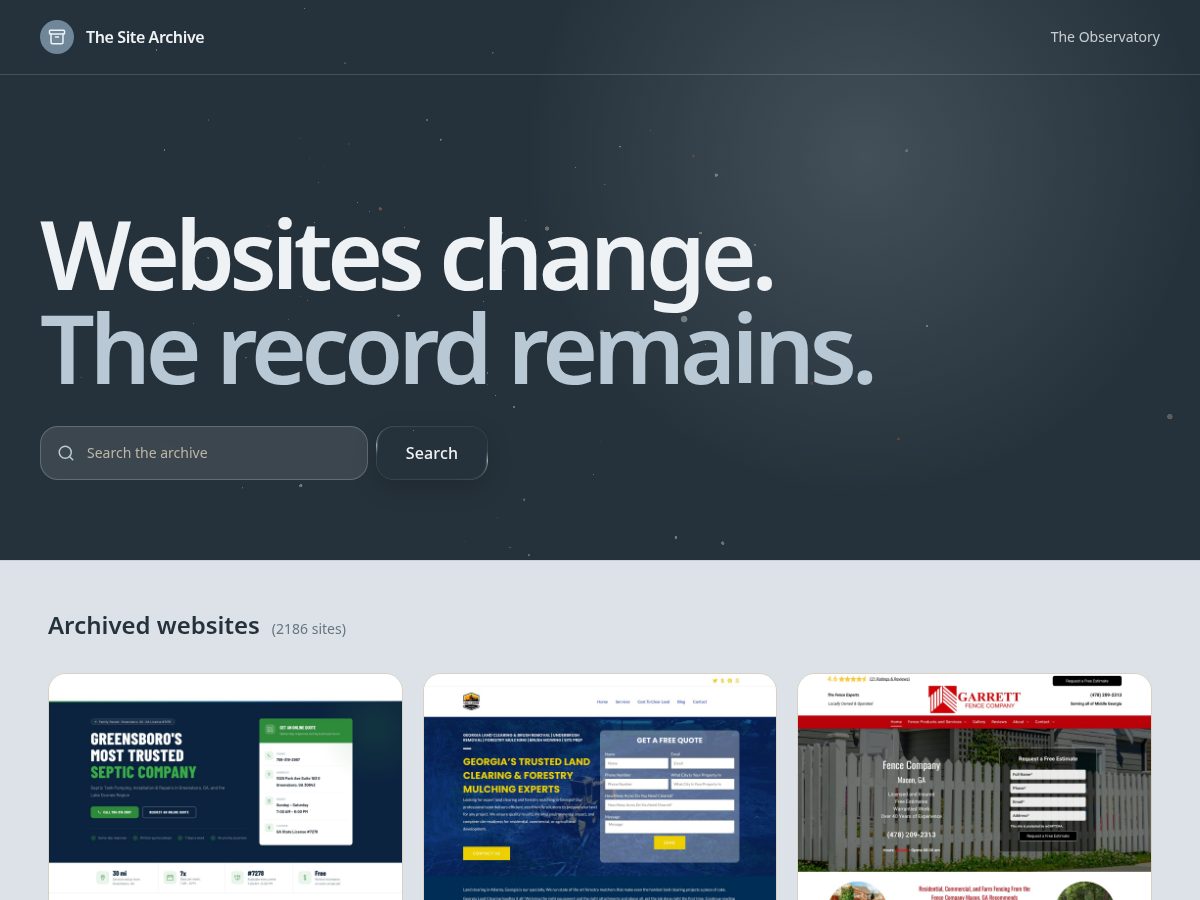 Landing-page snapshot of businessarchive.org