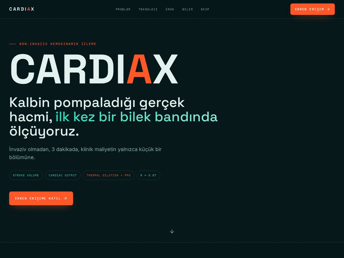 Landing-page snapshot of cardiaxwatch.app