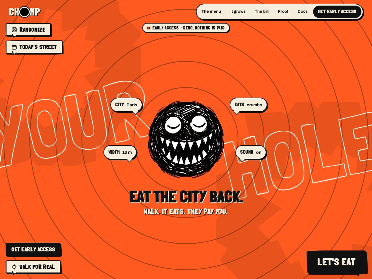 Landing-page snapshot of chompthecity.xyz