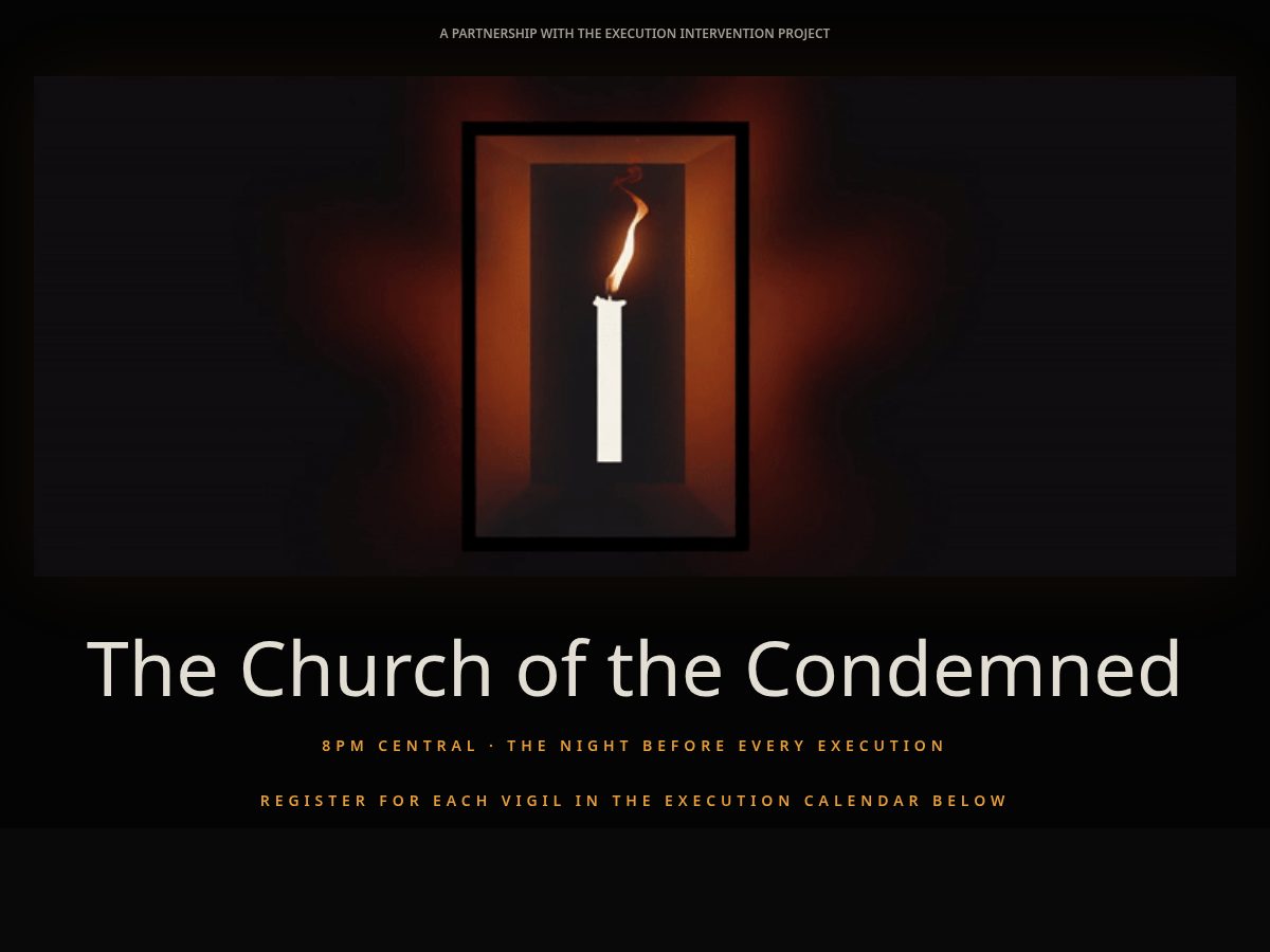 Landing-page snapshot of churchofthecondemned.org