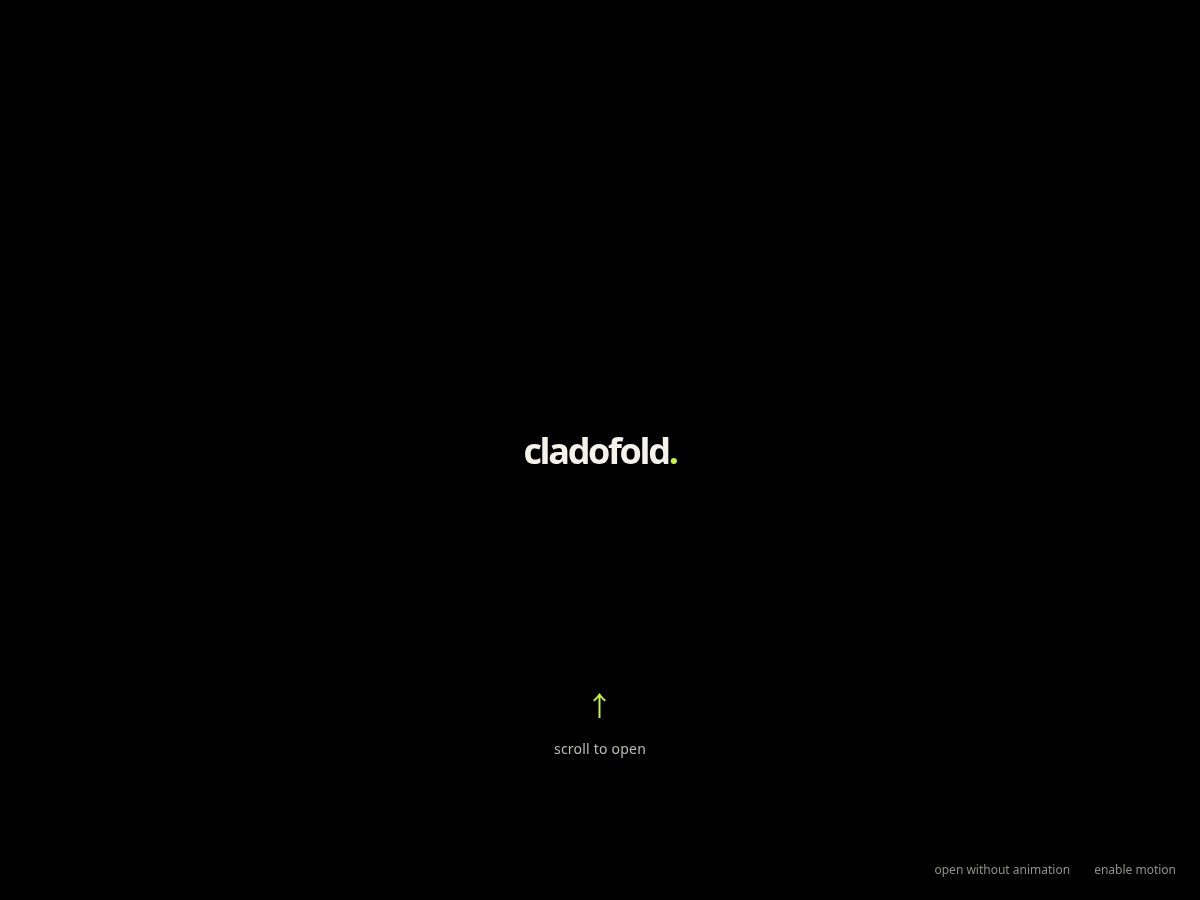 Landing-page snapshot of cladofold.app