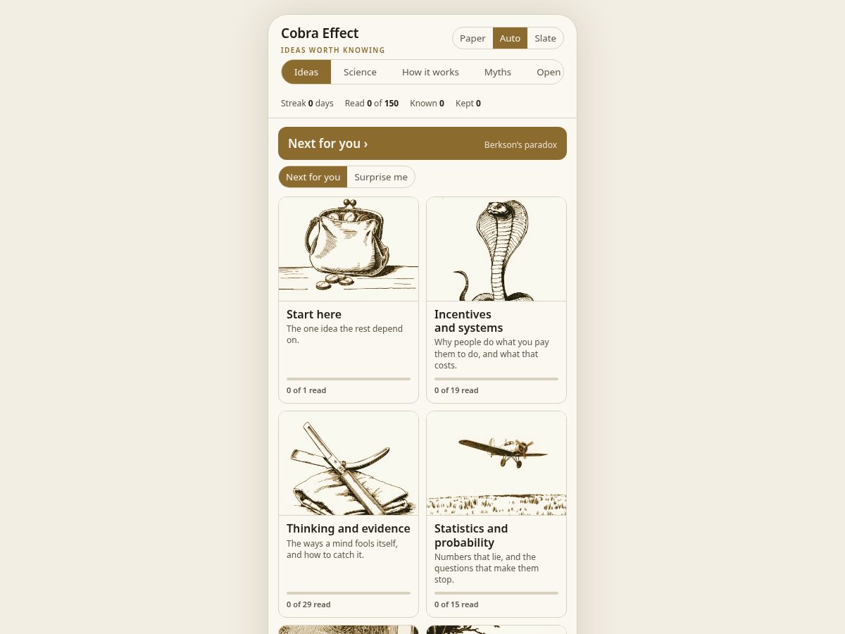 Landing-page snapshot of cobraeffect.app