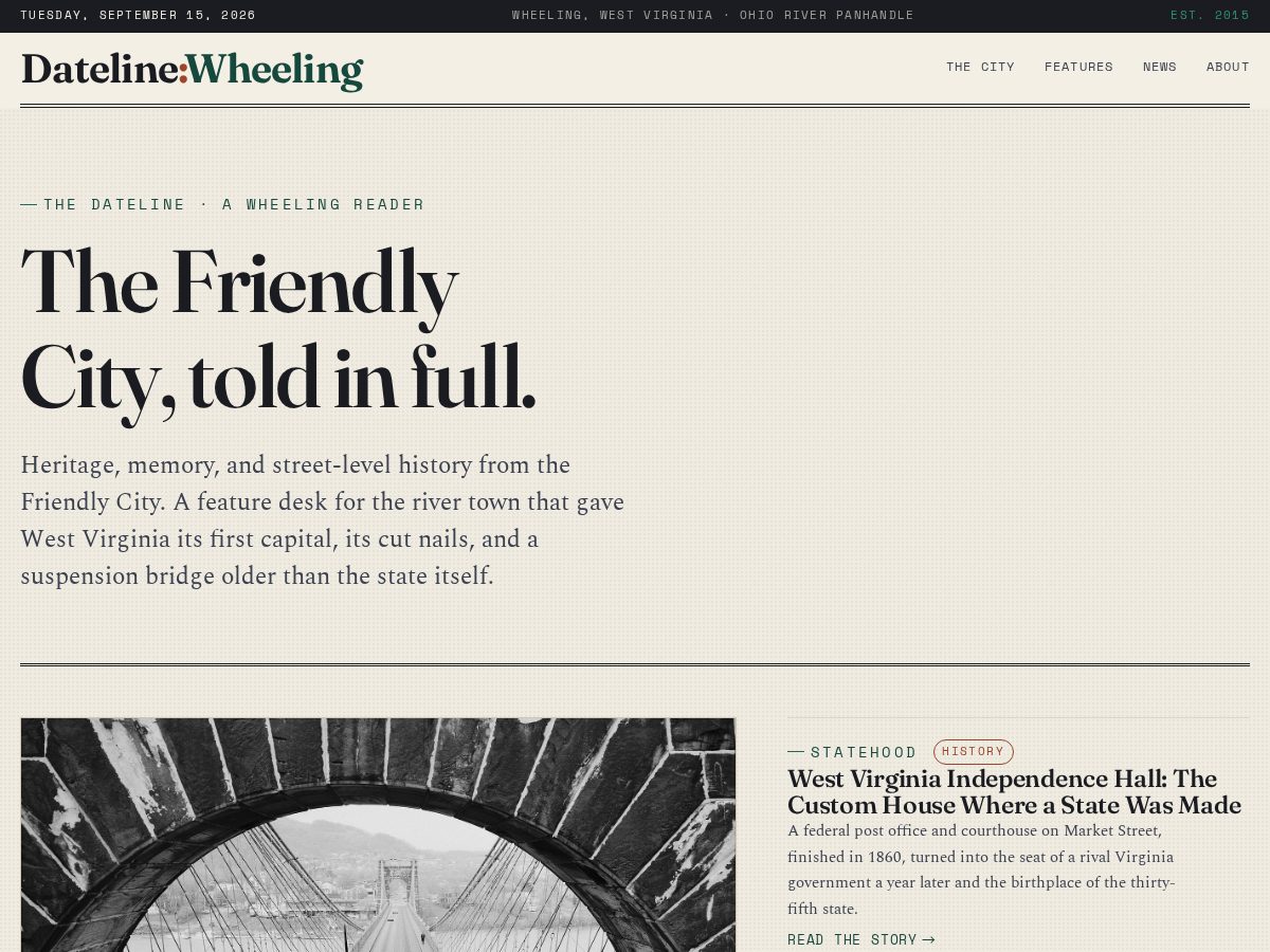 Landing-page snapshot of datelinewheeling.com