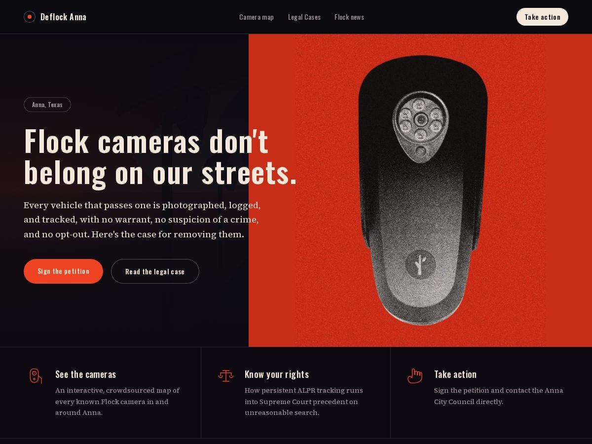 Landing-page snapshot of deflockanna.com