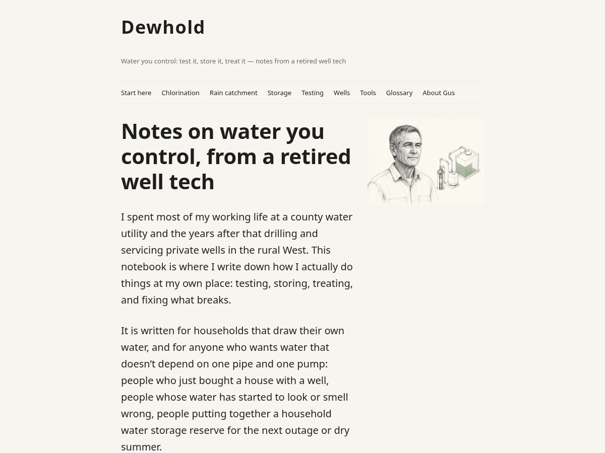 Landing-page snapshot of dewhold.com