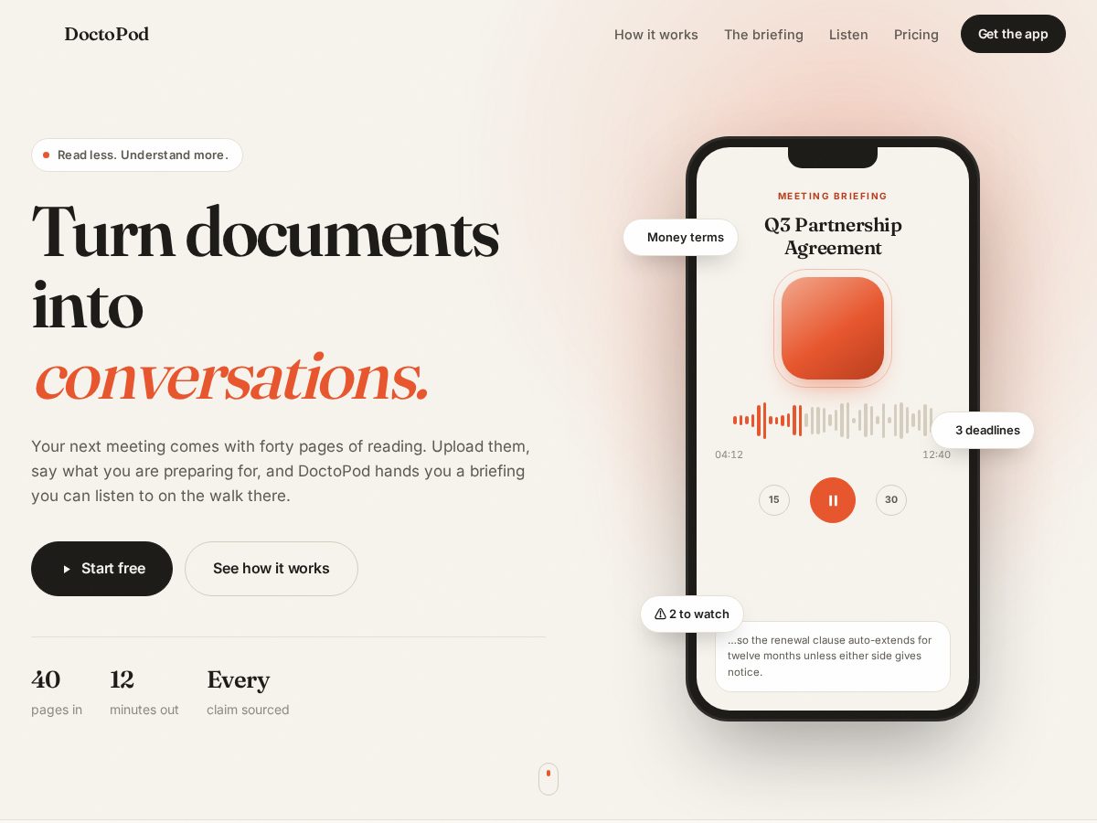 Landing-page snapshot of doctopod.app