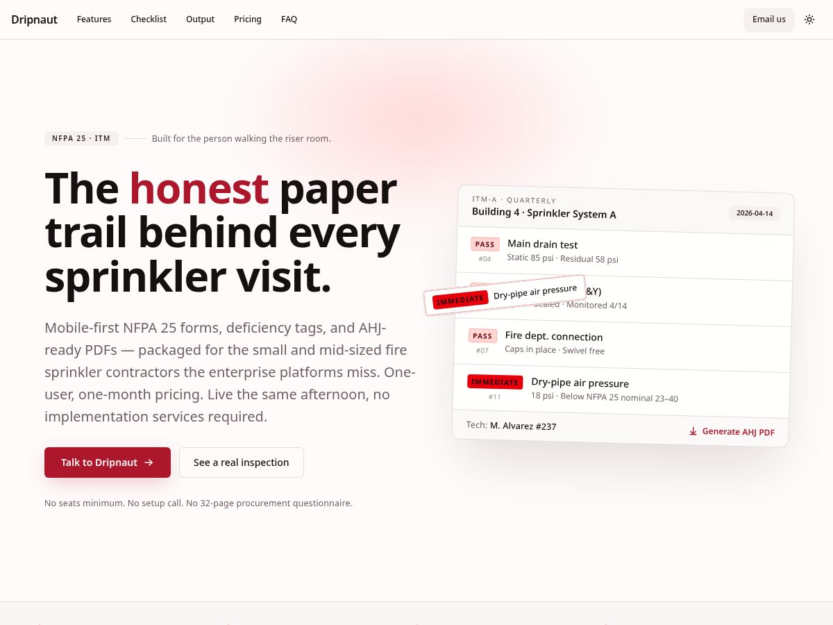 Landing-page snapshot of dripnaut.com