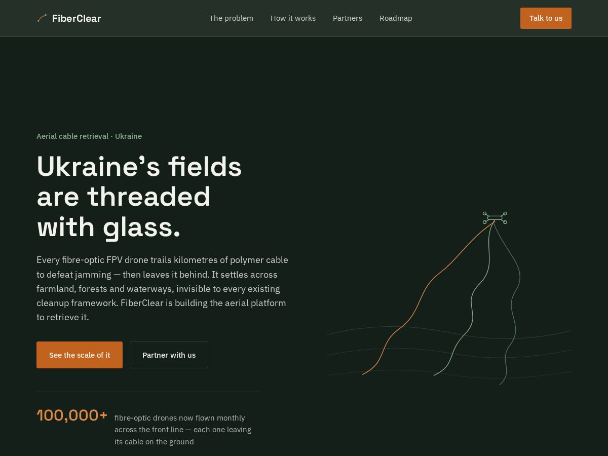 Landing-page snapshot of fiberclear.org
