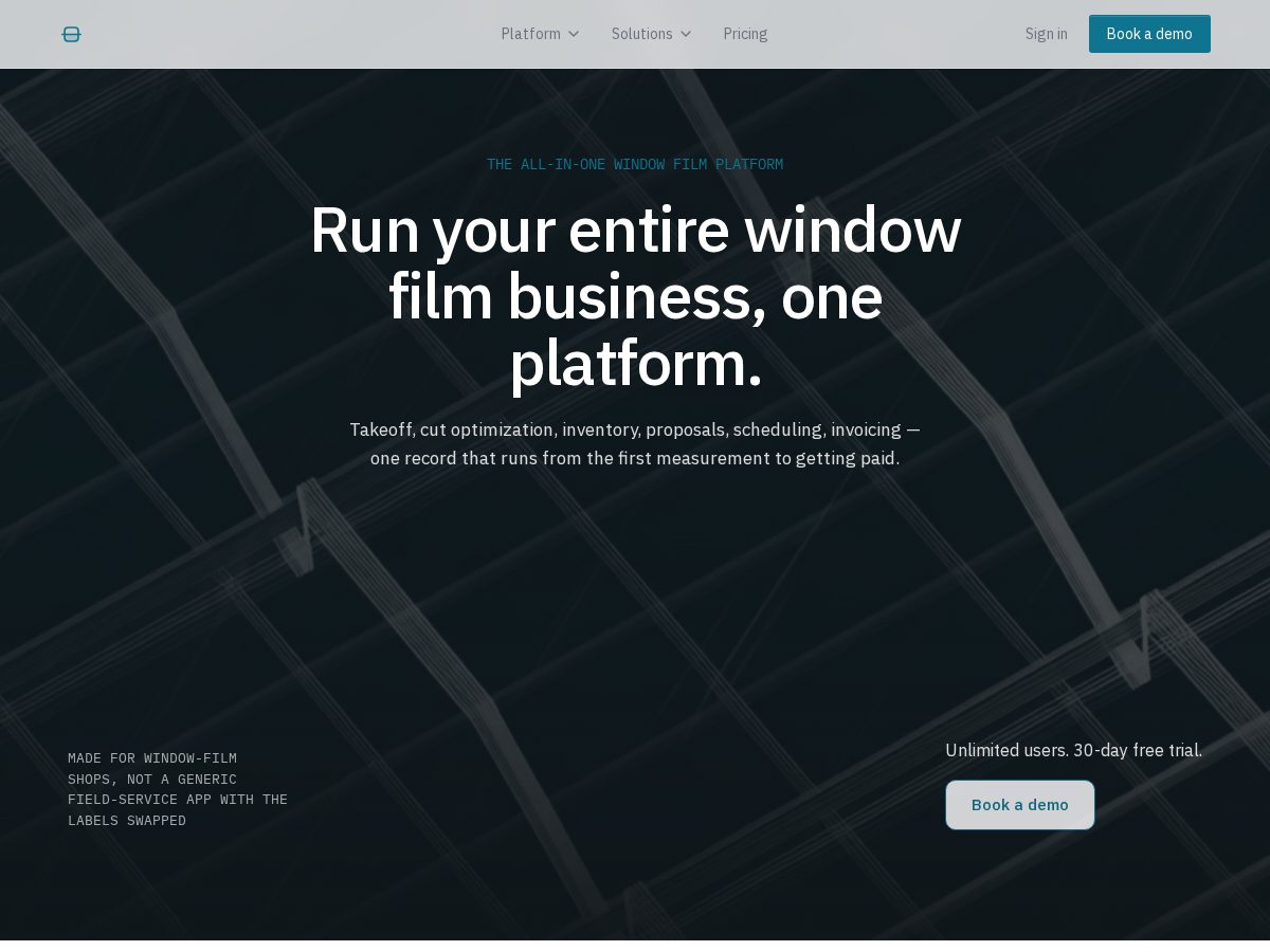 Landing-page snapshot of filmoptix.com