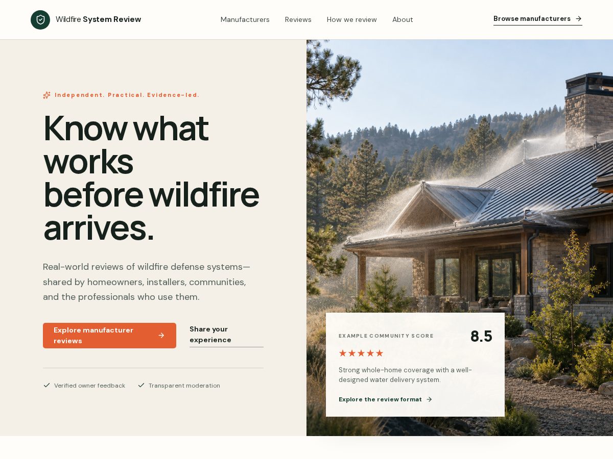 Landing-page snapshot of firewisereview.com