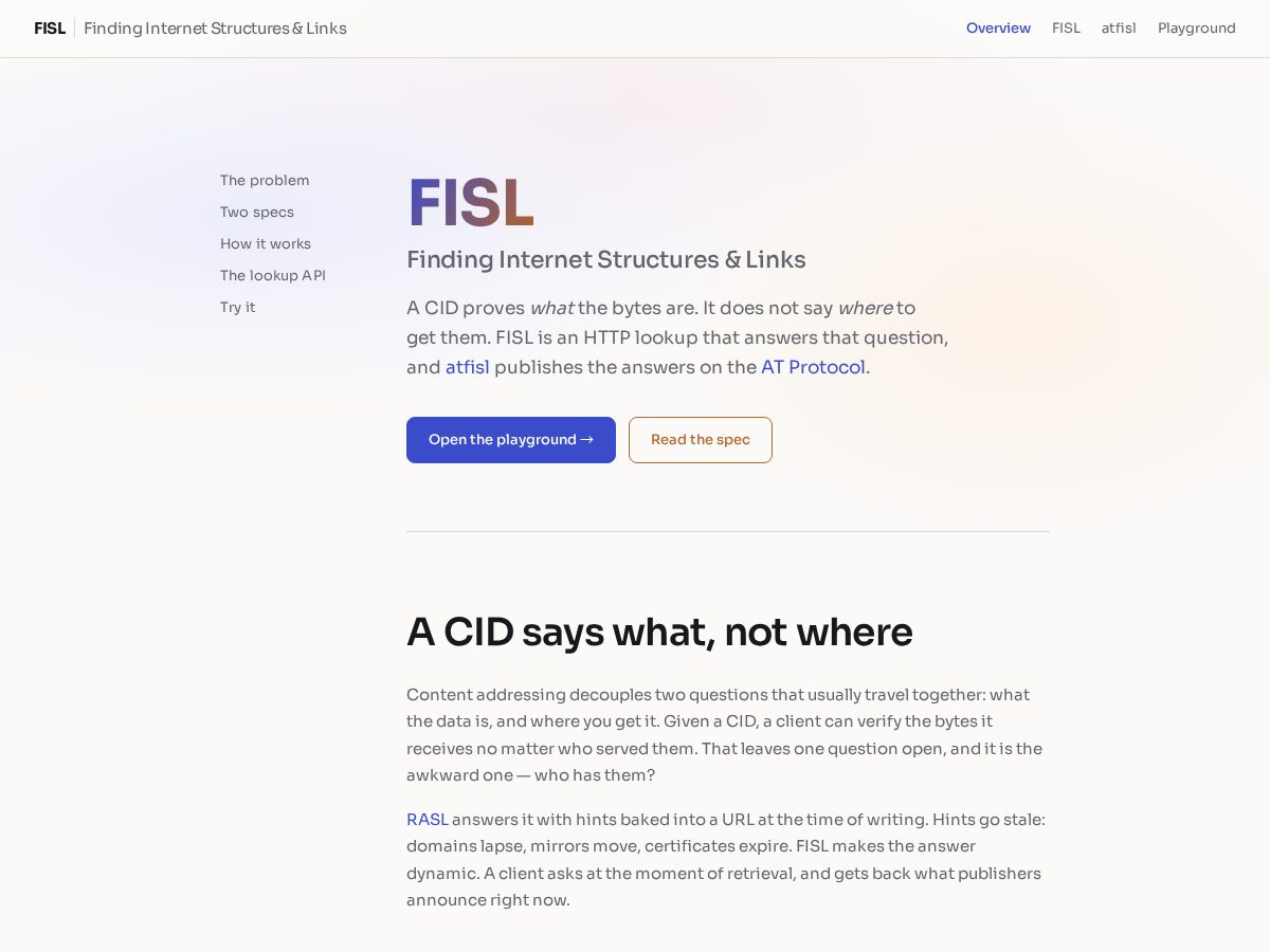 Landing-page snapshot of fisl.dev