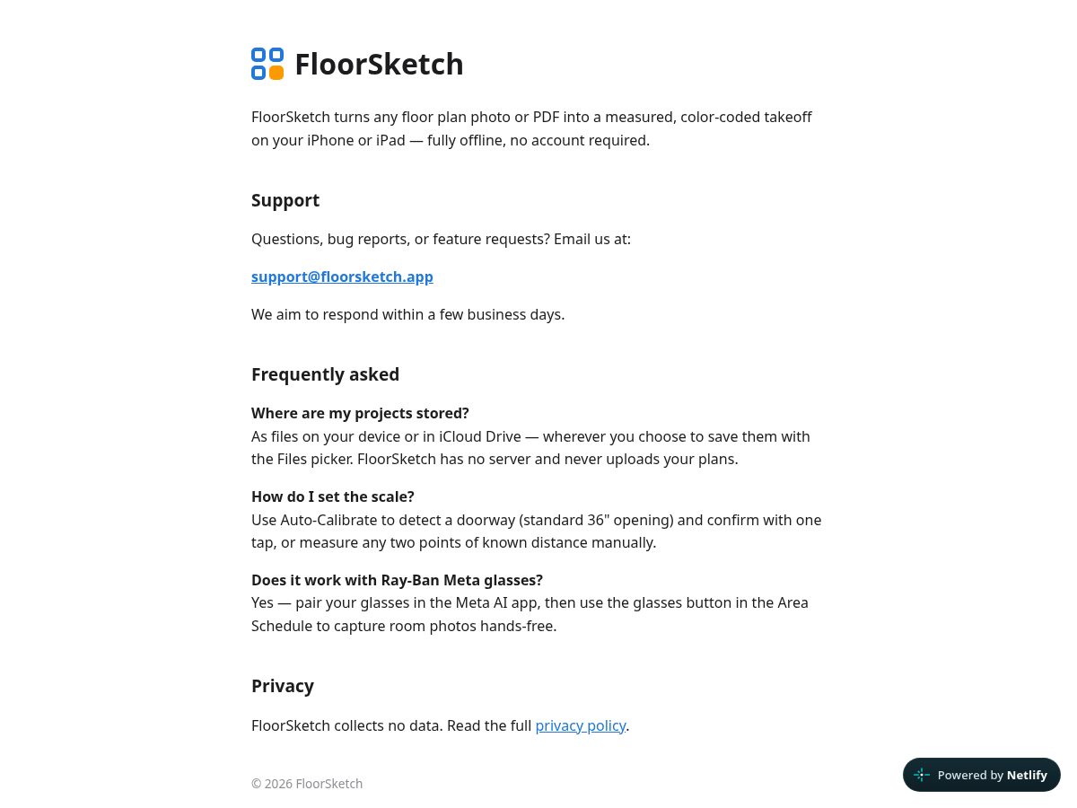 Landing-page snapshot of floorsketch.app